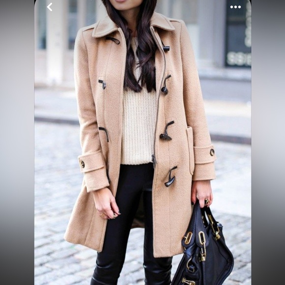 Classic Tan Hooded Duffle Coat
